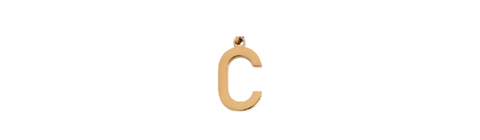 C - Preppy Gold Letter