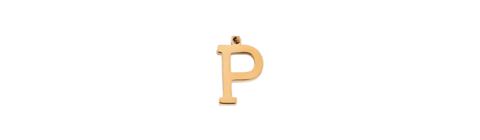 P - Preppy Gold Letter