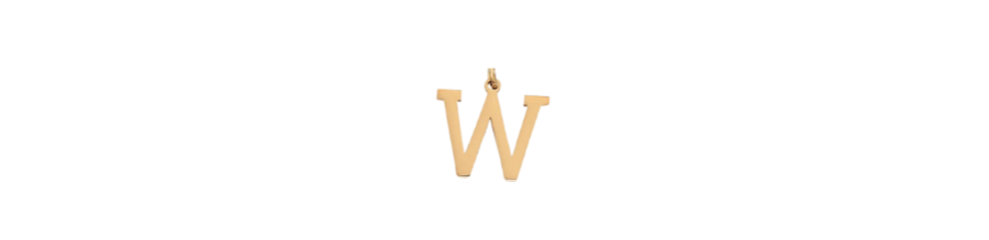 W - Preppy Gold Letter