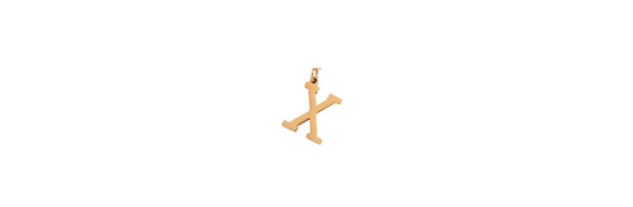 X - Preppy Gold Letter