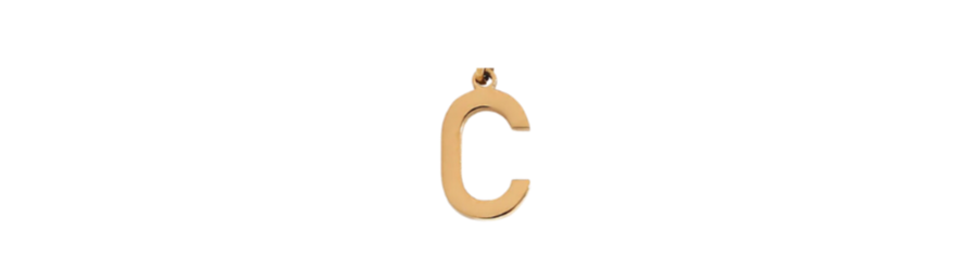 C - Preppy Gold Letter