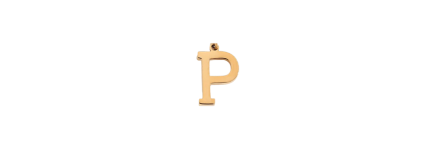 P - Preppy Gold Letter