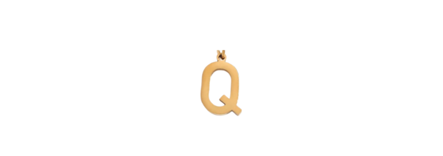 Q - Preppy Gold Letter