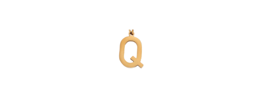 Q - Preppy Gold Letter