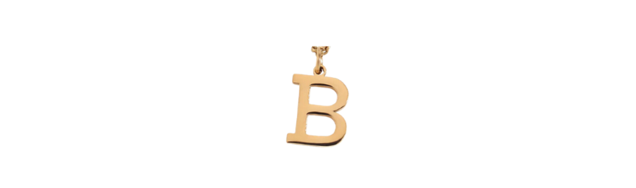 B - Preppy Gold Letter