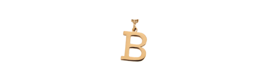 B - Preppy Gold Letter