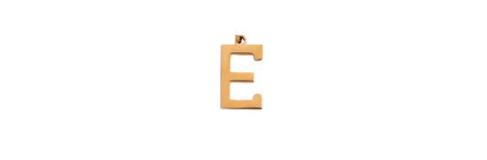 E - Preppy Gold Letter