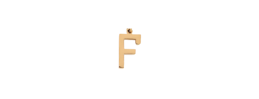 F - Preppy Gold Letter