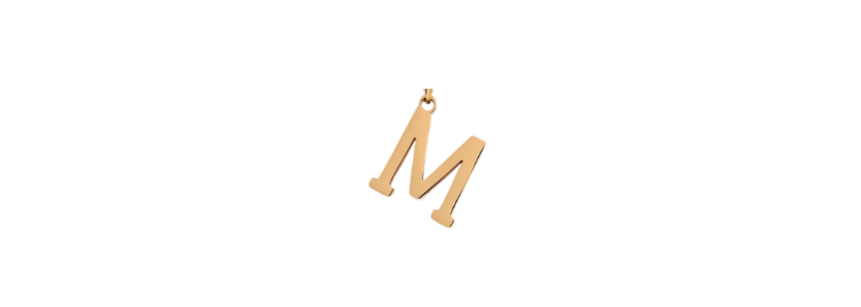 M - Preppy Gold Letter