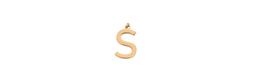 S - Preppy Gold Letter